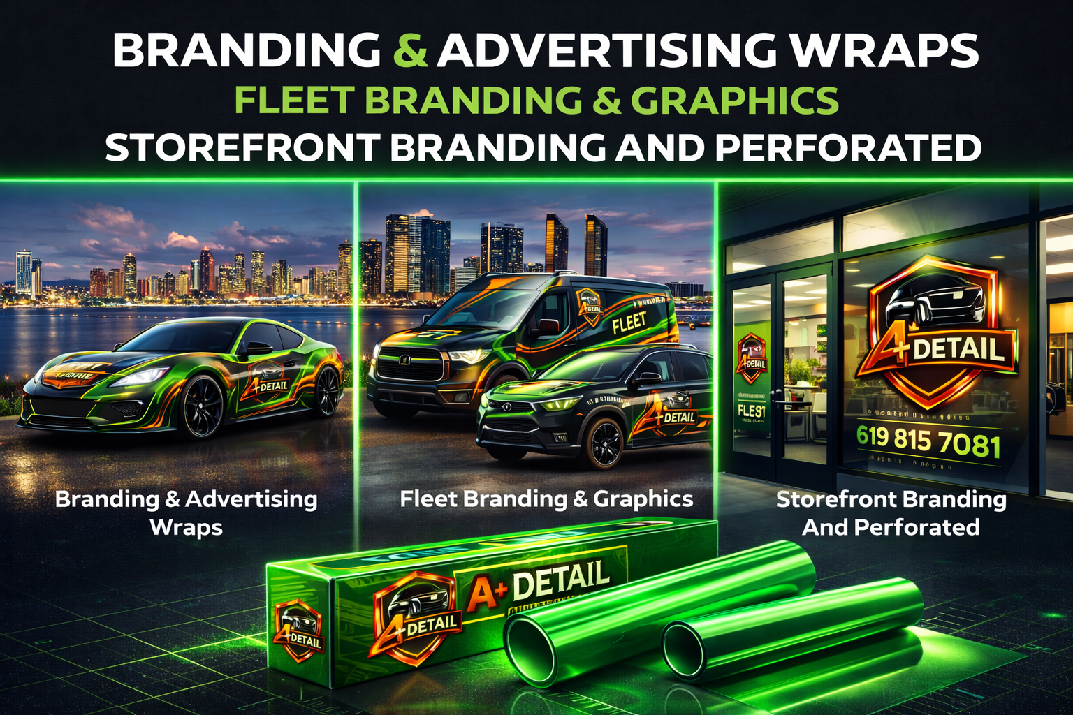Vehicle wraps, fleet branding, and storefront graphics in San Diego and surrounding areas